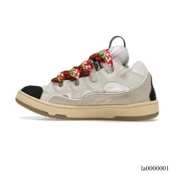 Alternative view of Lanvin Leather Curb White Ivory Shoes Sneakers - la0000001
