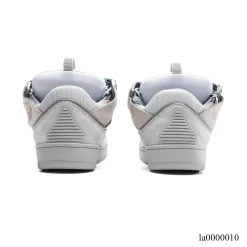 Lanvin Leather Curb Light Grey Blue Shoes Sneakers - la0000010 - Image 4