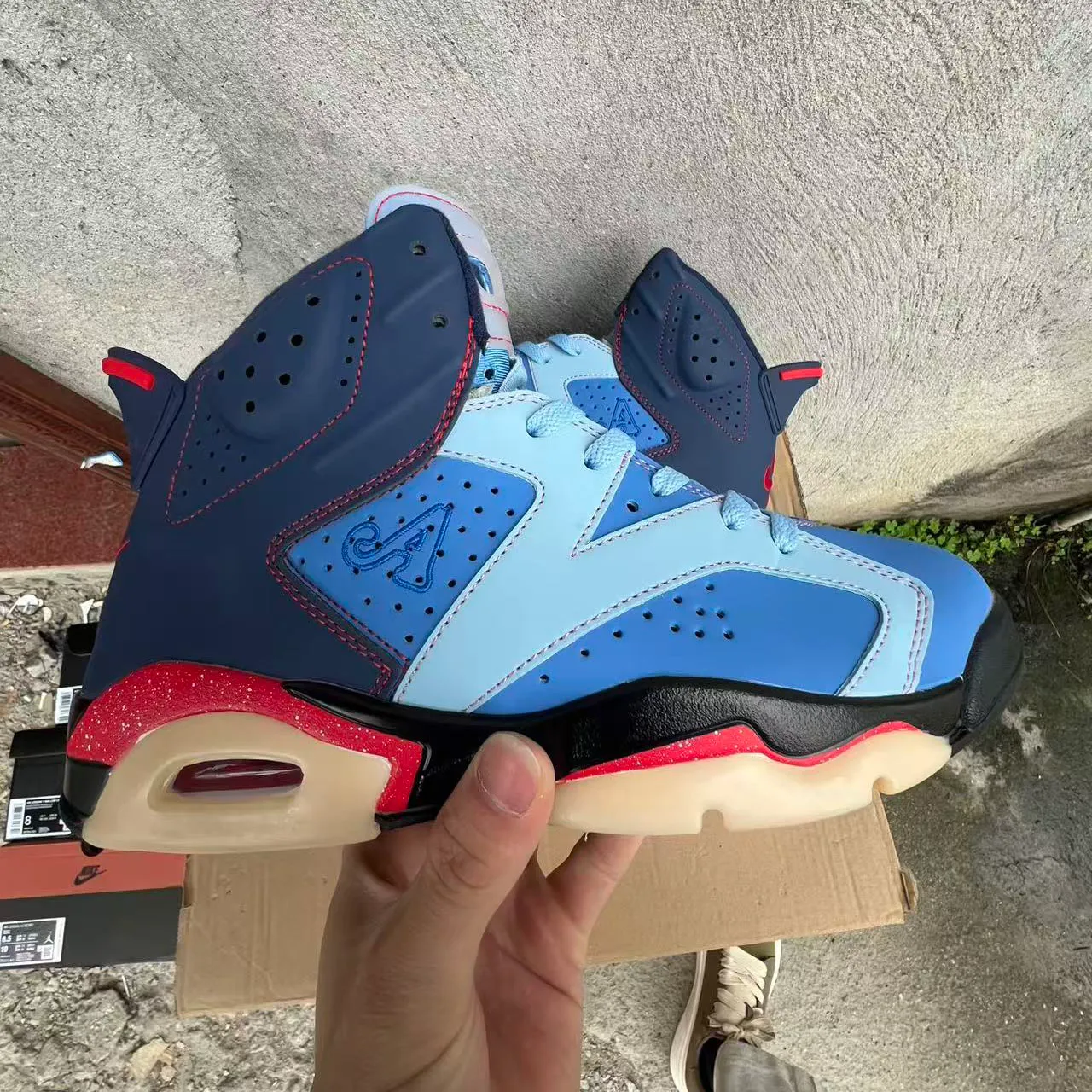 Awake NY x Air Jordan 6 “Midnight Navy”/“Blueberry” Shoes Sneakers - nk0005225 - Image 9