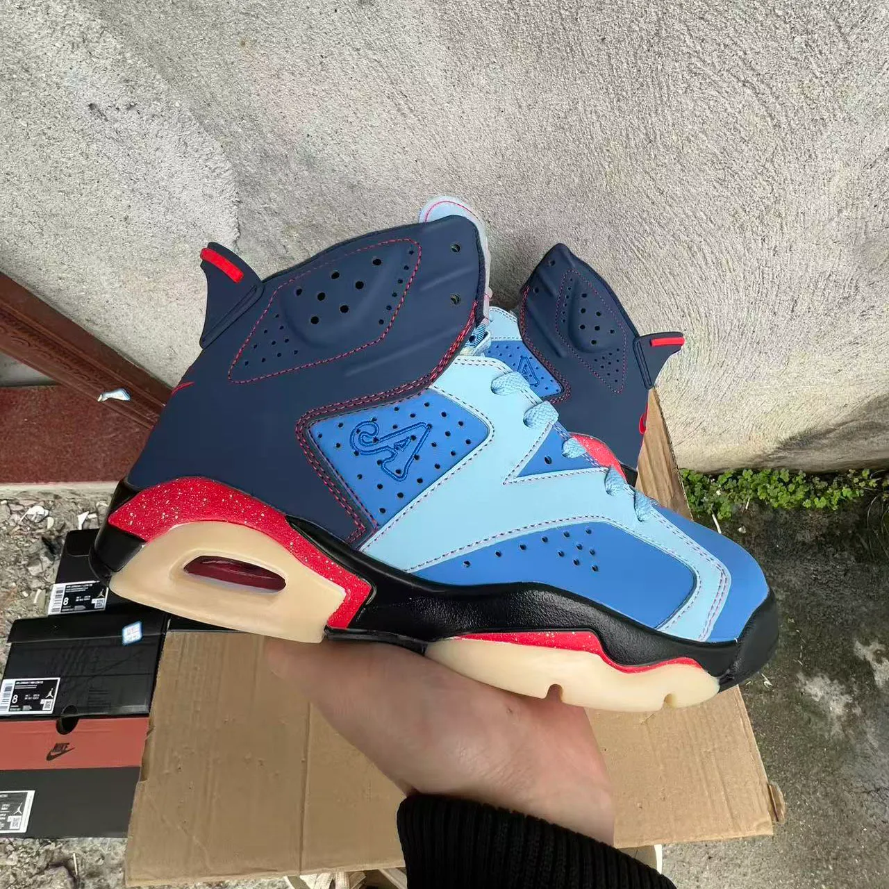 Awake NY x Air Jordan 6 “Midnight Navy”/“Blueberry” Shoes Sneakers - nk0005225 - Image 3