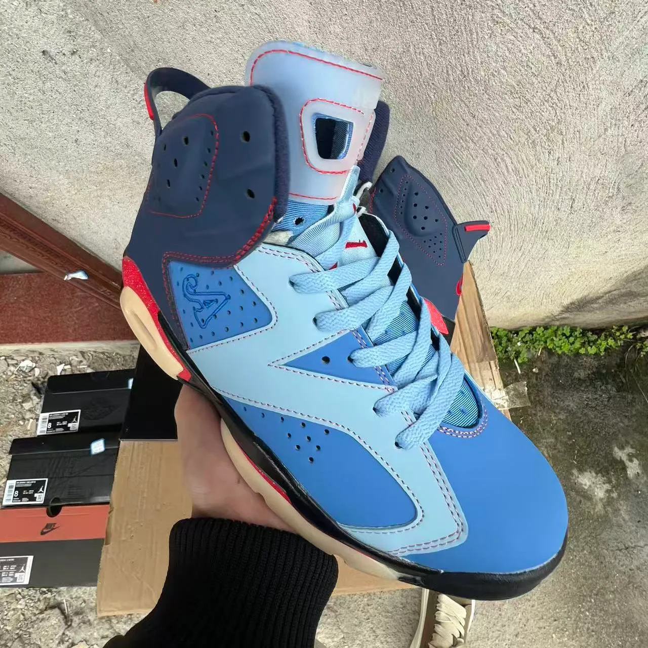 Awake NY x Air Jordan 6 “Midnight Navy”/“Blueberry” Shoes Sneakers - nk0005225 - Image 4