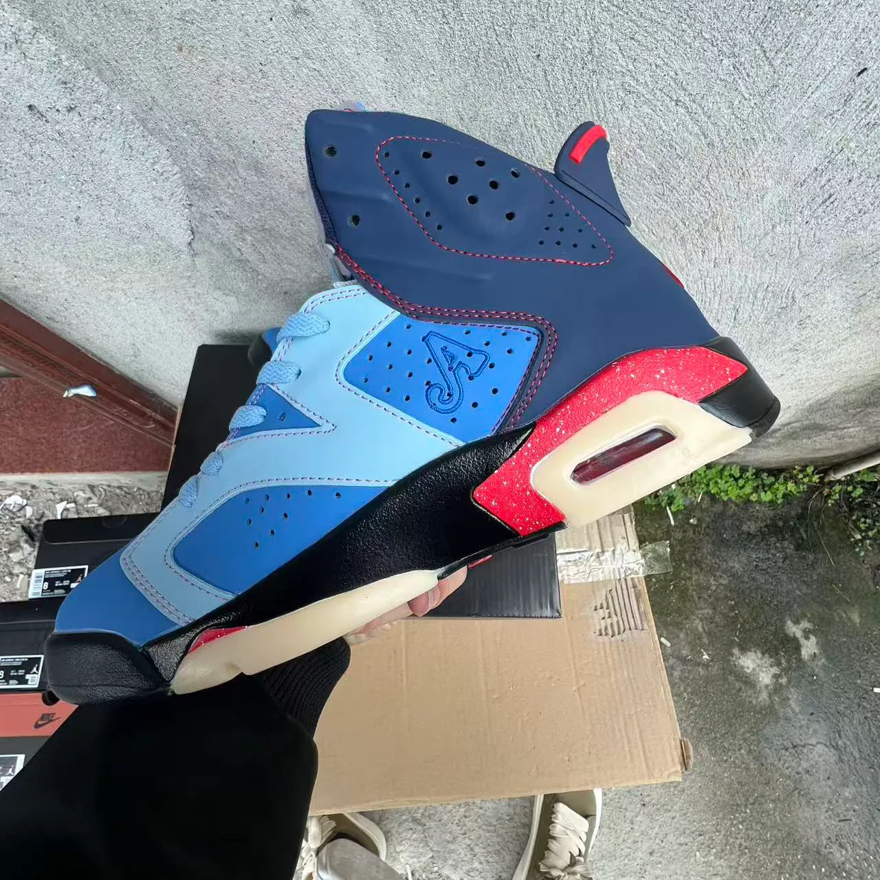 Awake NY x Air Jordan 6 “Midnight Navy”/“Blueberry” Shoes Sneakers - nk0005225 - Image 7
