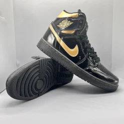 Air Jordan 1 Retro High OG "Black Metallic Gold" Shoes Sneakers – nk0005530 - Image 5