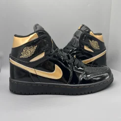 Air Jordan 1 Retro High OG "Black Metallic Gold" Shoes Sneakers – nk0005530 - Image 3